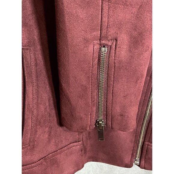 Old Navy Motorcycle Womens Jacket Small Pink Asymmetric Zipper Pockets Ladies - Picture 5 of 9